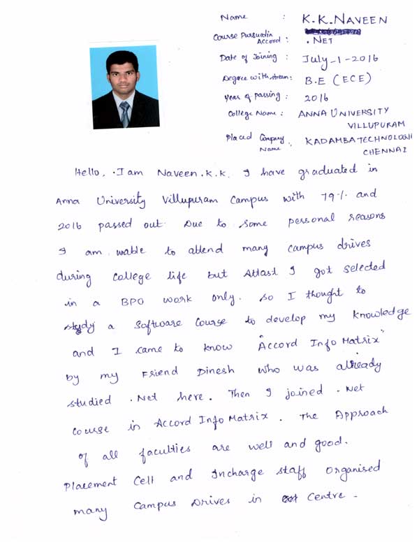 Dot Student Testimonial