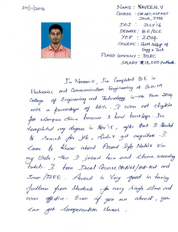 Dot Student Testimonial