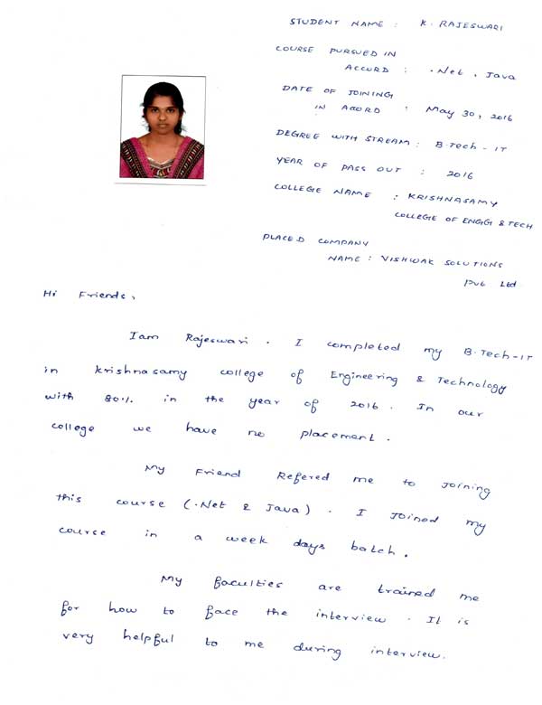 Dot Student Testimonial