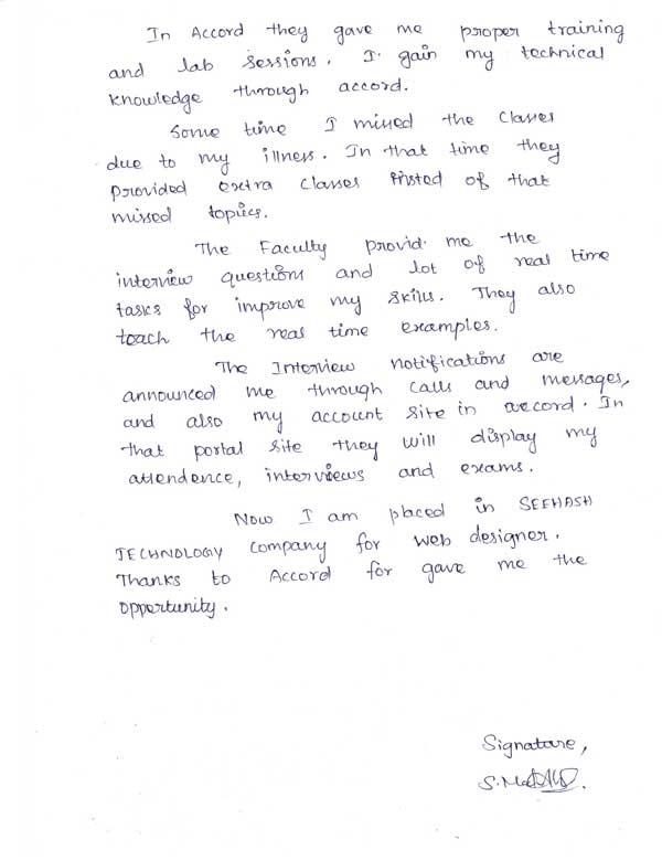 PHP Student Testimonial