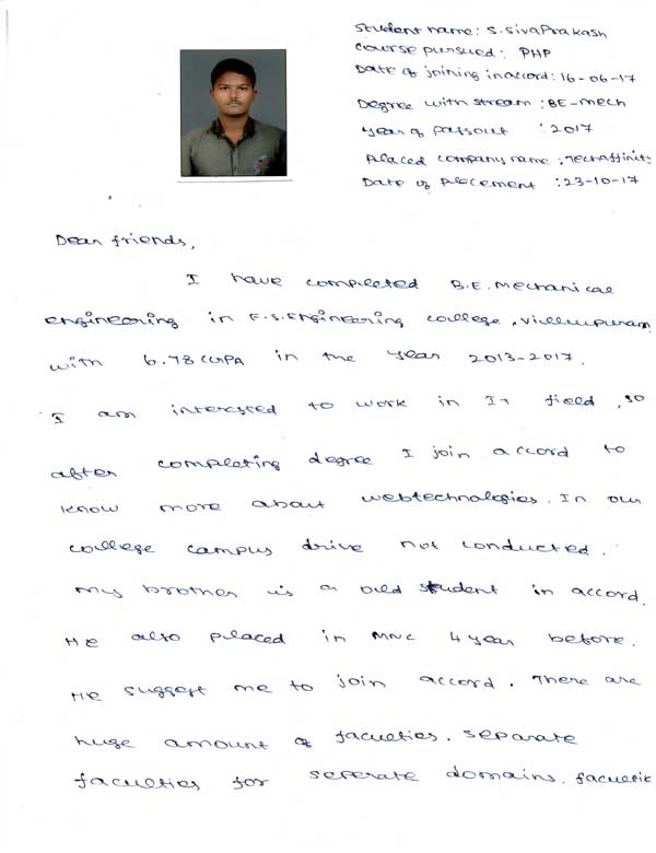 PHP Student Testimonial