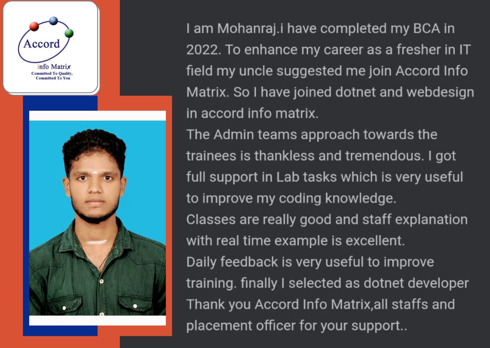 PHP Student Testimonial